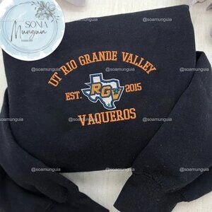 UT Rio Grande Valley Vaqueros Embroidered Crewneck Sweatshirt NCAA shirt 2015